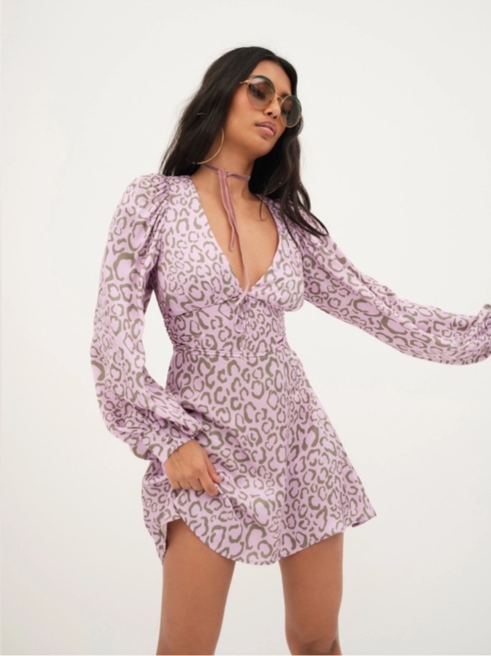 NEW For Love and Lemons June Mini Dress Leopard